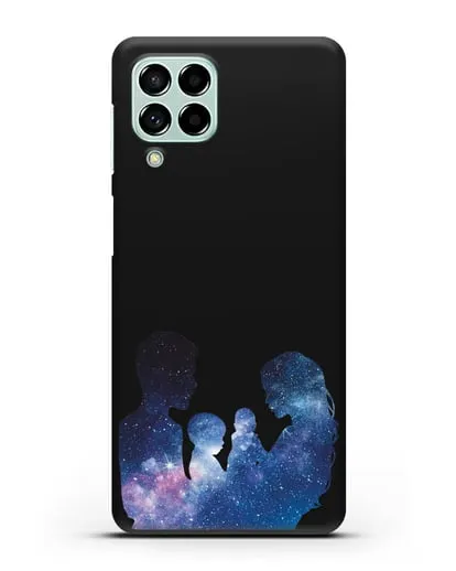 Чехол с иллюстрацией Семья с двумя детьми силиконовый для Samsung Galaxy M53 [SM-M536]