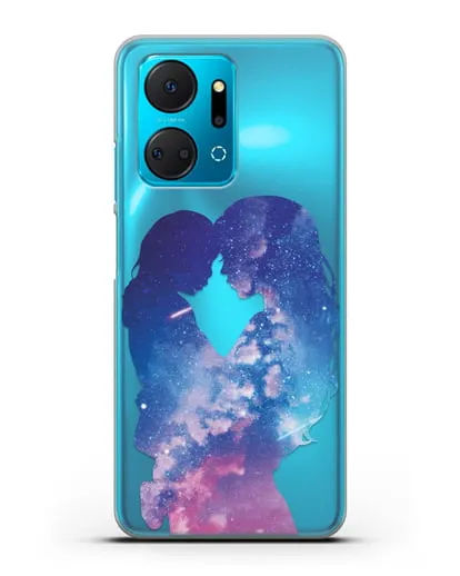 Чехол с иллюстрацией Мама с дочкой силиконовый для Honor X7a Plus