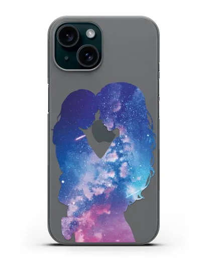 Чехол с иллюстрацией Мама с дочкой силиконовый для iPhone 15