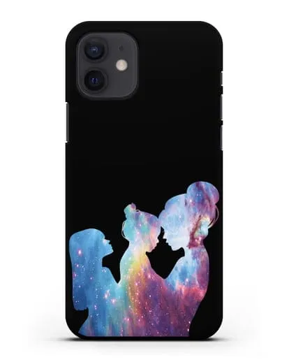 Чехол с иллюстрацией Мама с двумя дочерьми силиконовый для iPhone 12