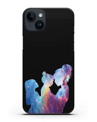 Чехол с иллюстрацией Мама с двумя дочерьми силиконовый для iPhone 14 Plus