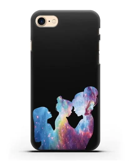 Чехол с иллюстрацией Мама с двумя дочерьми силиконовый для iPhone 8