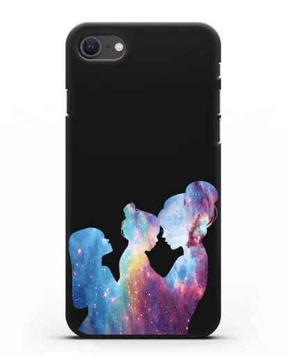 Чехол с иллюстрацией Мама с двумя дочерьми силиконовый для iPhone SE 2020