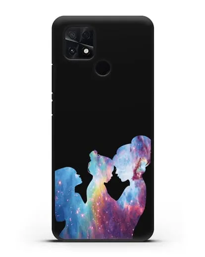 Чехол с иллюстрацией Мама с двумя дочерьми силиконовый для Xiaomi Poco C40