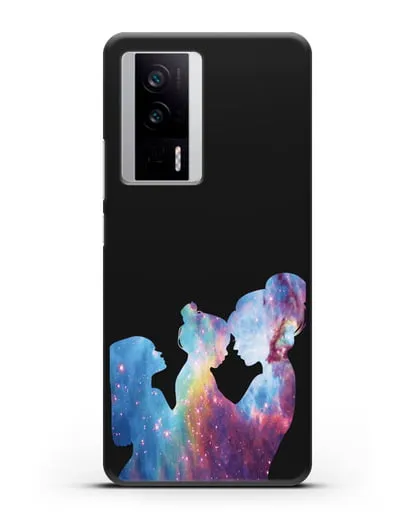 Чехол с иллюстрацией Мама с двумя дочерьми силиконовый для Xiaomi Poco F5 Pro