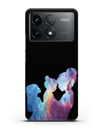 Чехол с иллюстрацией Мама с двумя дочерьми силиконовый для Xiaomi Poco F6 Pro