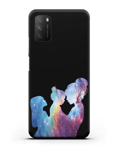 Чехол с иллюстрацией Мама с двумя дочерьми силиконовый для Xiaomi Poco M3