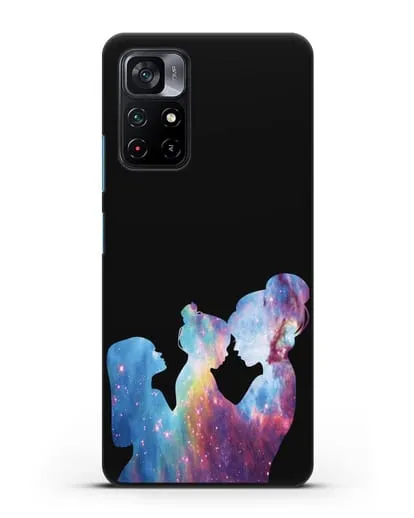 Чехол с иллюстрацией Мама с двумя дочерьми силиконовый для Xiaomi Poco M4 Pro 5G