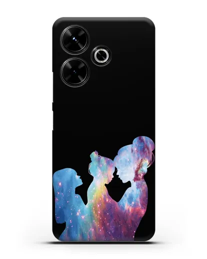 Чехол с иллюстрацией Мама с двумя дочерьми силиконовый для Xiaomi Poco M6