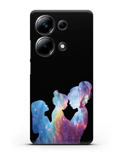 Чехол с иллюстрацией Мама с двумя дочерьми силиконовый для Xiaomi Poco M6 Pro