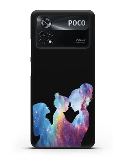 Чехол с иллюстрацией Мама с двумя дочерьми силиконовый для Xiaomi Poco X4 Pro