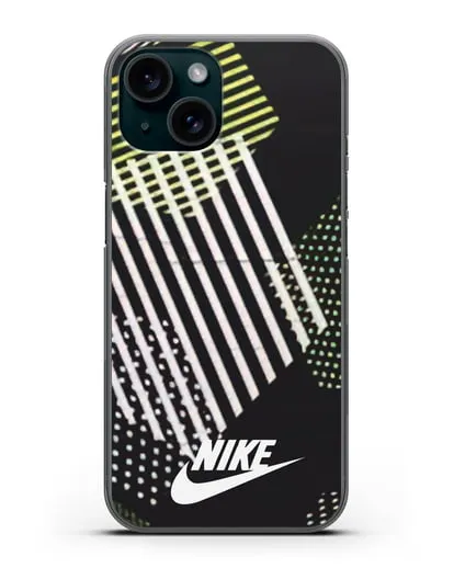 Чехол с паттерном Nike силиконовый для iPhone 15