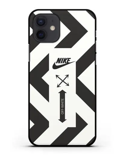 Чехол с черно-белым логотипом Nike силиконовый для iPhone 12
