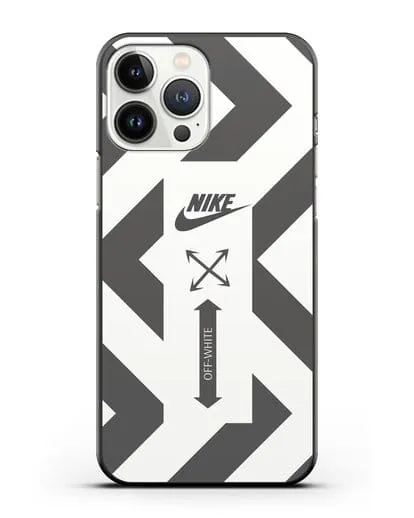 Чехол с черно-белым логотипом Nike силиконовый для iPhone 13 Pro Max