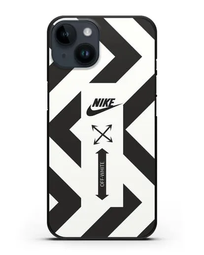 Чехол с черно-белым логотипом Nike силиконовый для iPhone 14
