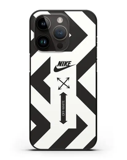Чехол с черно-белым логотипом Nike силиконовый для iPhone 14 Pro