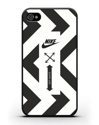 Чехол с черно-белым логотипом Nike силиконовый для iPhone 4/4s