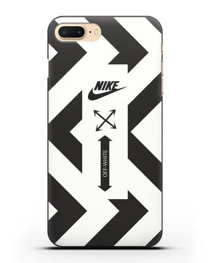 Чехол с черно-белым логотипом Nike силиконовый для iPhone 8 Plus
