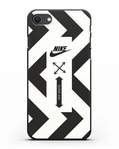 Чехол с черно-белым логотипом Nike силиконовый для iPhone SE 2020