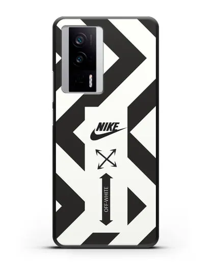 Чехол с черно-белым логотипом Nike силиконовый для Xiaomi Poco F5 Pro
