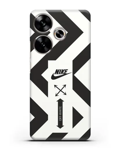 Чехол с черно-белым логотипом Nike силиконовый для Xiaomi Poco F6