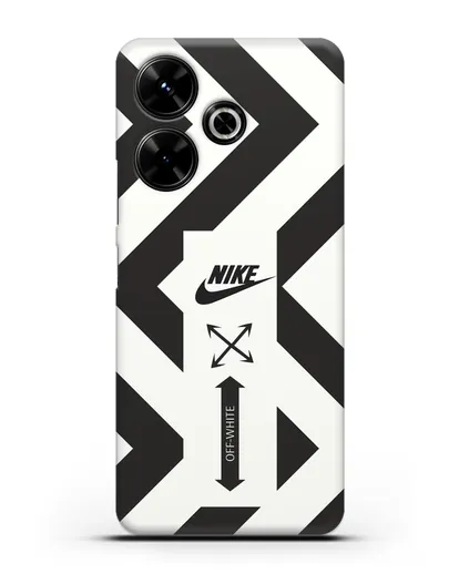 Чехол с черно-белым логотипом Nike силиконовый для Xiaomi Poco M6