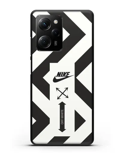 Чехол с черно-белым логотипом Nike силиконовый для Xiaomi Poco X5 Pro