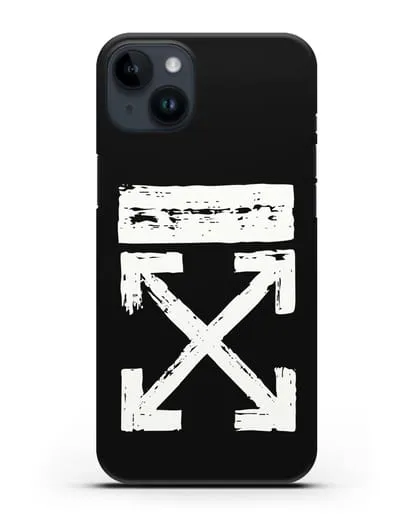 Чехол с логотипом Off White Style силиконовый для iPhone 14 Plus