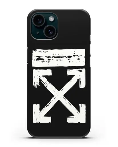 Чехол с логотипом Off White Style силиконовый для iPhone 15