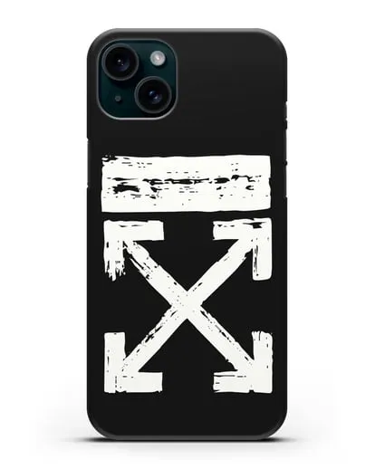 Чехол с логотипом Off White Style силиконовый для iPhone 15 Plus