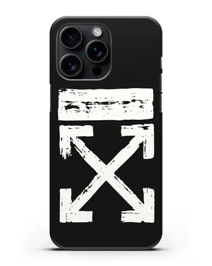 Чехол с логотипом Off White Style силиконовый для iPhone 15 Pro Max