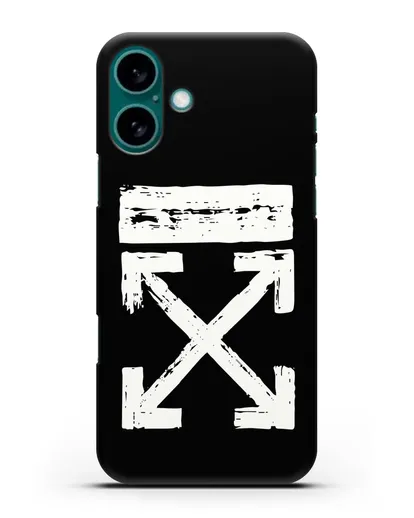 Чехол с логотипом Off White Style силиконовый для iPhone 16 Plus