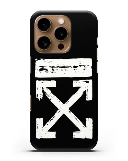 Чехол с логотипом Off White Style силиконовый для iPhone 16 Pro