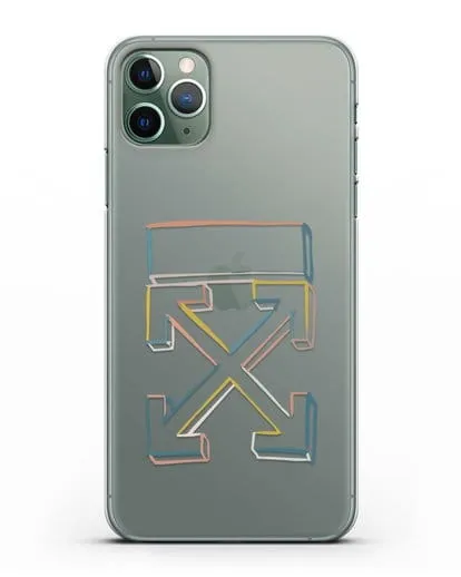 Чехол с дизайном Off-White силиконовый для iPhone 11 Pro Max
