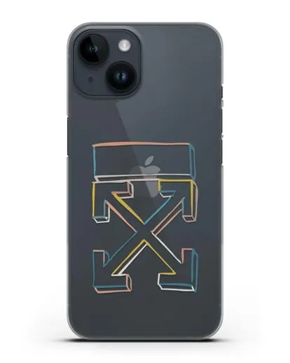 Чехол с дизайном Off-White силиконовый для iPhone 14