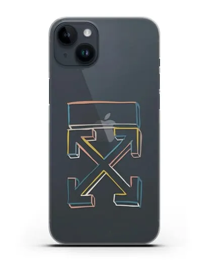 Чехол с дизайном Off-White силиконовый для iPhone 14 Plus