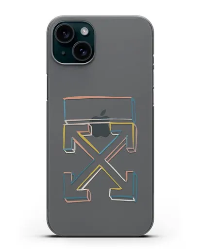 Чехол с дизайном Off-White силиконовый для iPhone 15 Plus