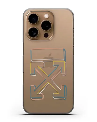 Чехол с дизайном Off-White силиконовый для iPhone 16 Pro