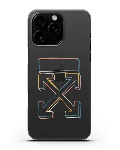 Чехол с дизайном Off-White силиконовый для iPhone 16 Pro Max