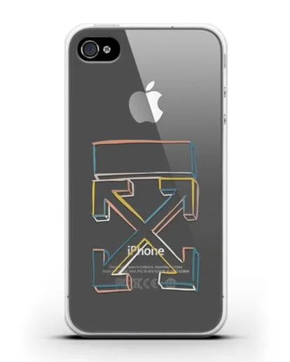 Чехол с дизайном Off-White силиконовый для iPhone 4/4s