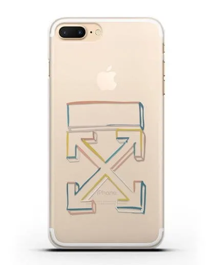 Чехол с дизайном Off-White силиконовый для iPhone 7 Plus