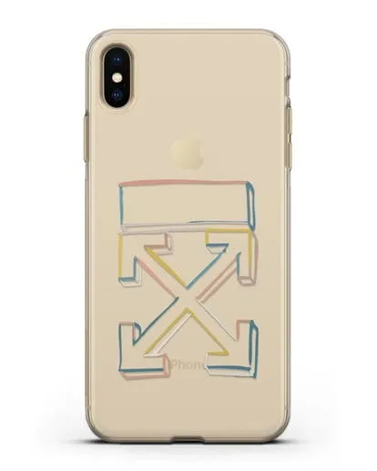 Чехол с дизайном Off-White силиконовый для iPhone XS Max