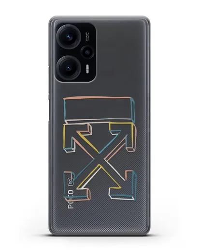 Чехол с дизайном Off-White силиконовый для Xiaomi Poco F5