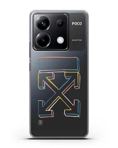 Чехол с дизайном Off-White силиконовый для Xiaomi Poco X6