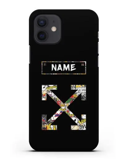 Чехол с паттерном Off-White силиконовый для iPhone 12