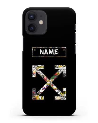 Чехол с паттерном Off-White силиконовый для iPhone 12 mini