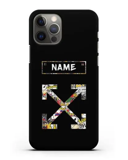 Чехол с паттерном Off-White силиконовый для iPhone 12 Pro