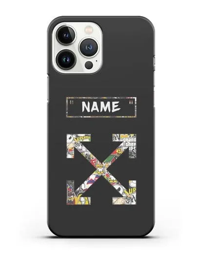 Чехол с паттерном Off-White силиконовый для iPhone 13 Pro Max