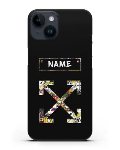 Чехол с паттерном Off-White силиконовый для iPhone 14