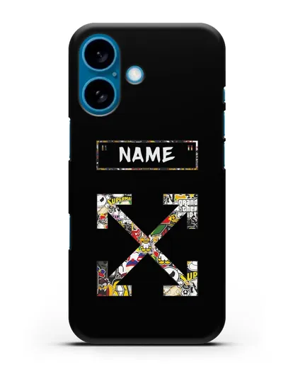 Чехол с паттерном Off-White силиконовый для iPhone 16